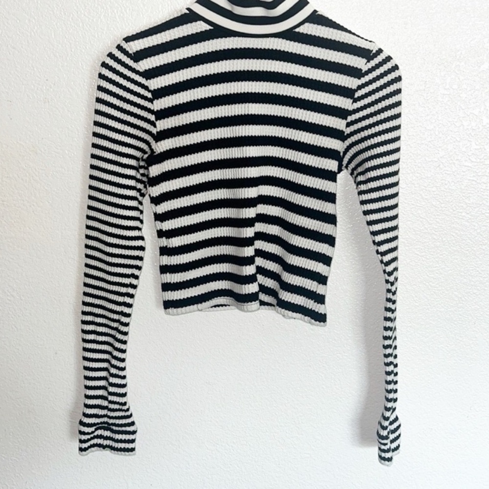 Striped Black and White Women's Top